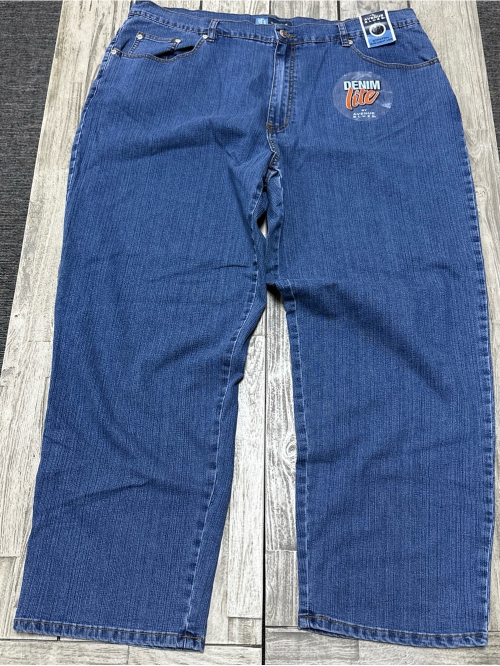 NWT VTG Avenue Blues Denim Lite blue Jeans 24 Stretch Striaght Baggy WideLeg Mom